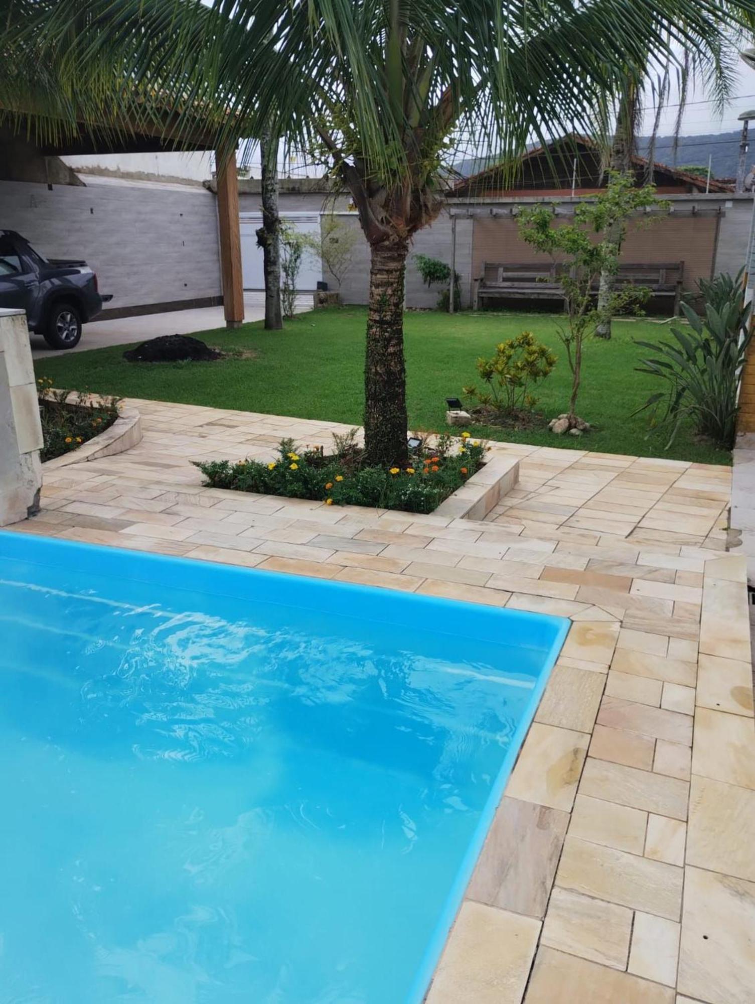 Piscina 6 Quarto 300M Praia Jardim Churrasqueira 16 Pessoas Garagem 3 Carros Monitoramento 24 Horas Mesa De Sinuca Itanhaém Dış mekan fotoğraf